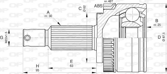 Open Parts CVJ5800.10 - Kit giunti, Semiasse autozon.pro