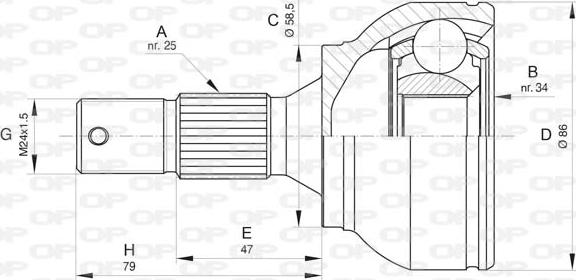 Open Parts CVJ5802.10 - Kit giunti, Semiasse autozon.pro