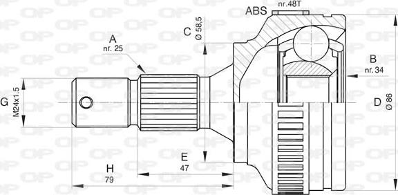 Open Parts CVJ5830.10 - Kit giunti, Semiasse autozon.pro