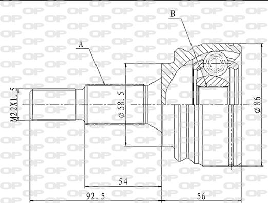 Open Parts CVJ5873.10 - Kit giunti, Semiasse autozon.pro