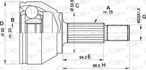 Open Parts CVJ5344.10 - Kit giunti, Semiasse autozon.pro