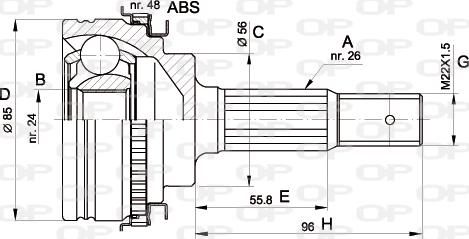 Open Parts CVJ5341.10 - Kit giunti, Semiasse autozon.pro