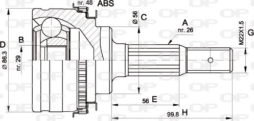 Open Parts CVJ5342.10 - Kit giunti, Semiasse autozon.pro