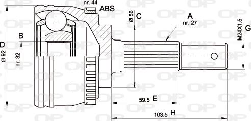 Open Parts CVJ5339.10 - Kit giunti, Semiasse autozon.pro