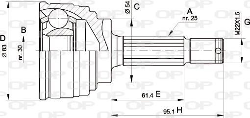 Open Parts CVJ5325.10 - Kit giunti, Semiasse autozon.pro