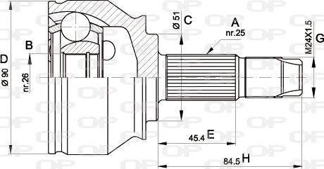 Open Parts CVJ5374.10 - Kit giunti, Semiasse autozon.pro