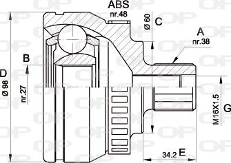 Open Parts CVJ5376.10 - Kit giunti, Semiasse autozon.pro