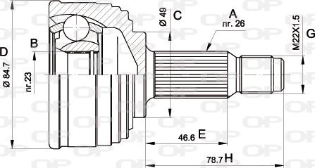 Open Parts CVJ5254.10 - Kit giunti, Semiasse autozon.pro