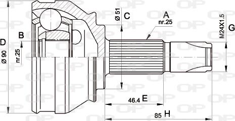 Open Parts CVJ5252.10 - Kit giunti, Semiasse autozon.pro