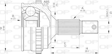 Open Parts CVJ5257.10 - Kit giunti, Semiasse autozon.pro