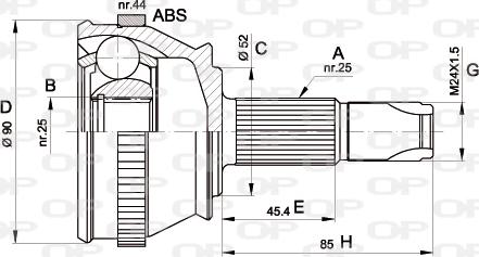 Open Parts CVJ5212.10 - Kit giunti, Semiasse autozon.pro