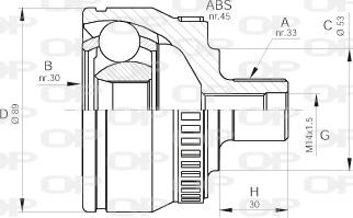 Open Parts CVJ5233.10 - Kit giunti, Semiasse autozon.pro