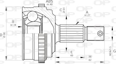 Open Parts CVJ5220.10 - Kit giunti, Semiasse autozon.pro