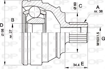 Open Parts CVJ5228.10 - Kit giunti, Semiasse autozon.pro