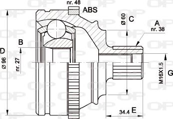 Open Parts CVJ5227.10 - Kit giunti, Semiasse autozon.pro