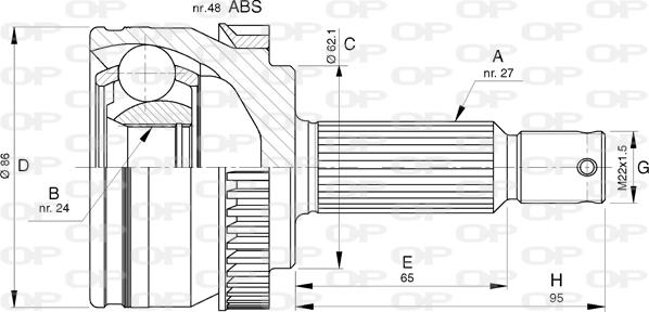 Open Parts CVJ5791.10 - Kit giunti, Semiasse autozon.pro