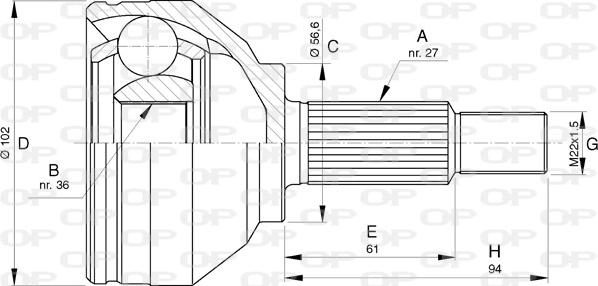 Open Parts CVJ5740.10 - Kit giunti, Semiasse autozon.pro