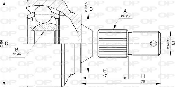 Open Parts CVJ5741.10 - Kit giunti, Semiasse autozon.pro