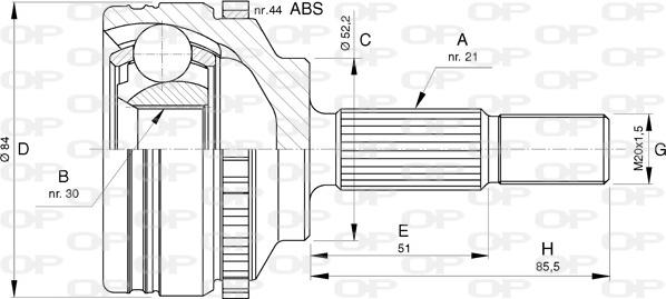 Open Parts CVJ5743.10 - Kit giunti, Semiasse autozon.pro