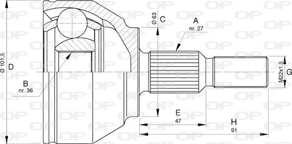 Open Parts CVJ5756.10 - Kit giunti, Semiasse autozon.pro