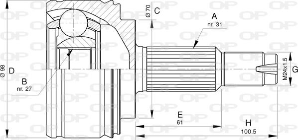 Open Parts CVJ5769.10 - Kit giunti, Semiasse autozon.pro