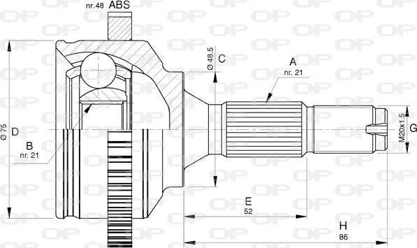 Open Parts CVJ5764.10 - Kit giunti, Semiasse autozon.pro