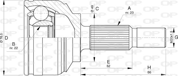 Open Parts CVJ5763.10 - Kit giunti, Semiasse autozon.pro