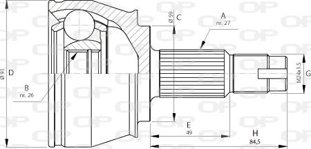 Open Parts CVJ5712.10 - Kit giunti, Semiasse autozon.pro