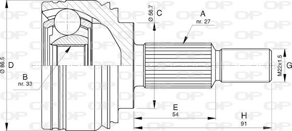 Open Parts CVJ5783.10 - Kit giunti, Semiasse autozon.pro