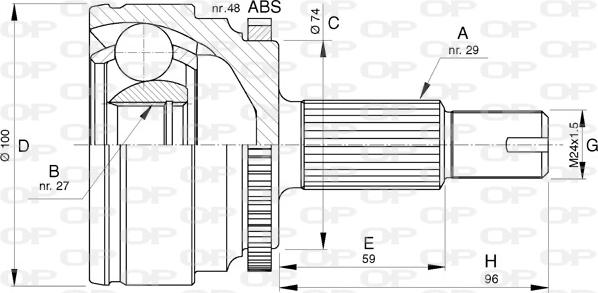 Open Parts CVJ5738.10 - Kit giunti, Semiasse autozon.pro