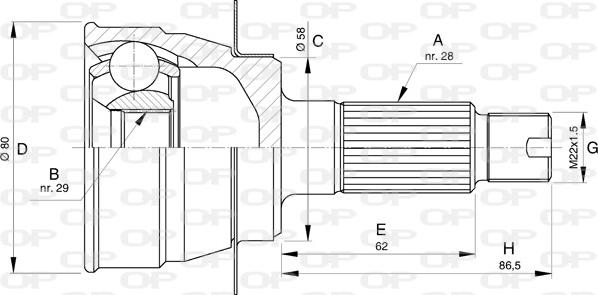 Open Parts CVJ5732.10 - Kit giunti, Semiasse autozon.pro