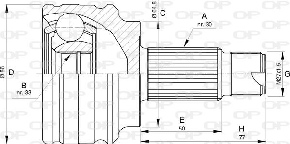 Open Parts CVJ5726.10 - Kit giunti, Semiasse autozon.pro