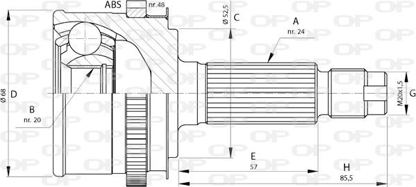 Open Parts CVJ5728.10 - Kit giunti, Semiasse autozon.pro