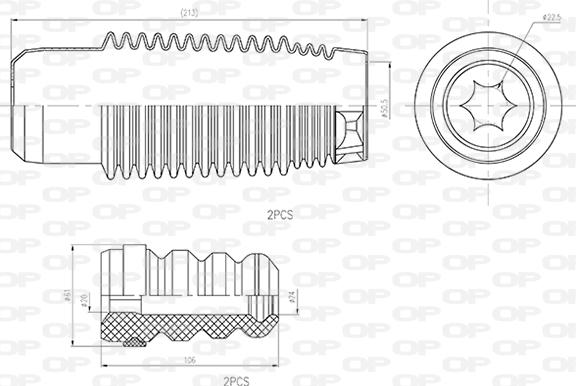 Open Parts DCK5044.04 - Kit parapolvere, Ammortizzatore autozon.pro