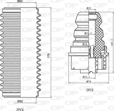 Open Parts DCK5045.04 - Kit parapolvere, Ammortizzatore autozon.pro