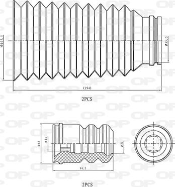 Open Parts DCK5012.04 - Kit parapolvere, Ammortizzatore autozon.pro