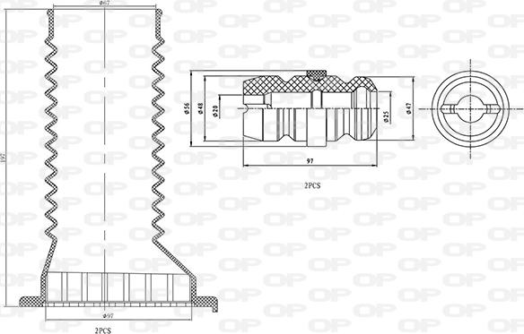 Open Parts DCK5080.04 - Kit parapolvere, Ammortizzatore autozon.pro