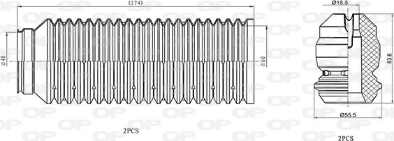 Open Parts DCK5082.04 - Kit parapolvere, Ammortizzatore autozon.pro