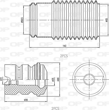 Open Parts DCK5030.04 - Kit parapolvere, Ammortizzatore autozon.pro