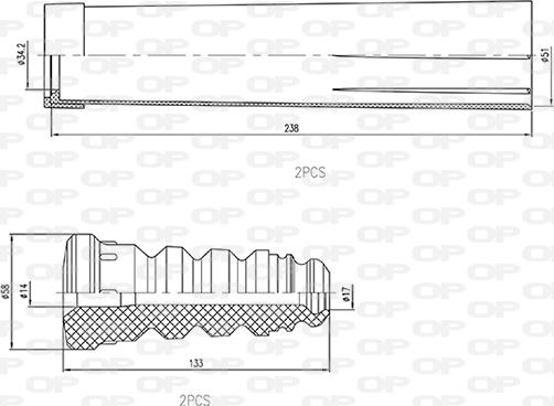 Open Parts DCK5038.04 - Kit parapolvere, Ammortizzatore autozon.pro