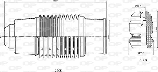 Open Parts DCK5032.04 - Kit parapolvere, Ammortizzatore autozon.pro