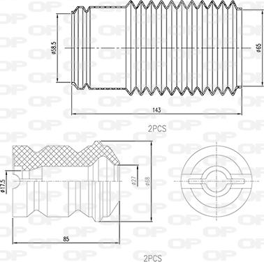 Open Parts DCK5029.04 - Kit parapolvere, Ammortizzatore autozon.pro