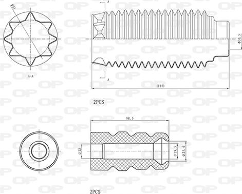 Open Parts DCK5024.04 - Kit parapolvere, Ammortizzatore autozon.pro