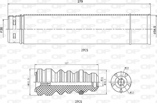 Open Parts DCK5100.04 - Kit parapolvere, Ammortizzatore autozon.pro