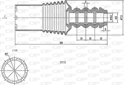 Open Parts DCK5101.02 - Kit parapolvere, Ammortizzatore autozon.pro