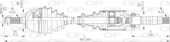 Open Parts DRS6146.00 - Albero motore / Semiasse autozon.pro