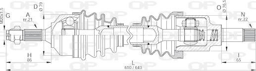 Open Parts DRS6155.00 - Albero motore / Semiasse autozon.pro