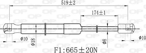 Open Parts GSR6440.00 - Ammortizatore pneumatico, Cofano bagagli / vano carico autozon.pro