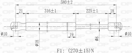 Open Parts GSR6158.00 - Ammortizzatore pneumatico, Cofano motore autozon.pro