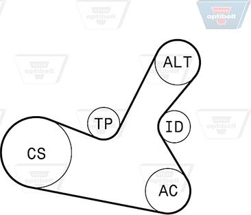 Optibelt 5 PK 1300KT1 - Kit Cinghie Poly-V autozon.pro